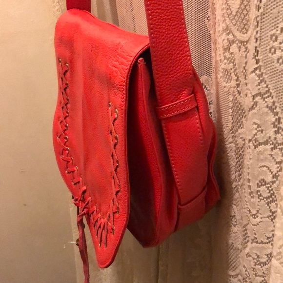 VIOLETA-BEAUTIFUL!CORAL LTHR LONG SHOULDER STRAP - Picture 7 of 10